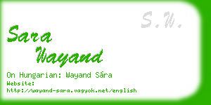 sara wayand business card